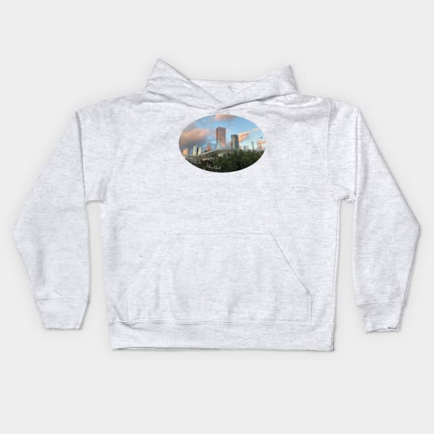 Tel Aviv skyline Kids Hoodie by JuliaArtPaint